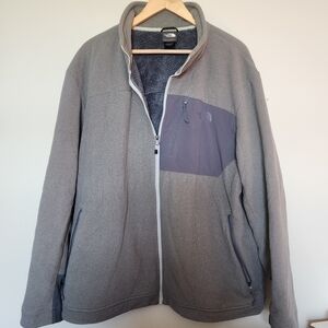 Mens The North Face Chimborazo Fleece XXL Gray Full Zip Sherpa Jacket